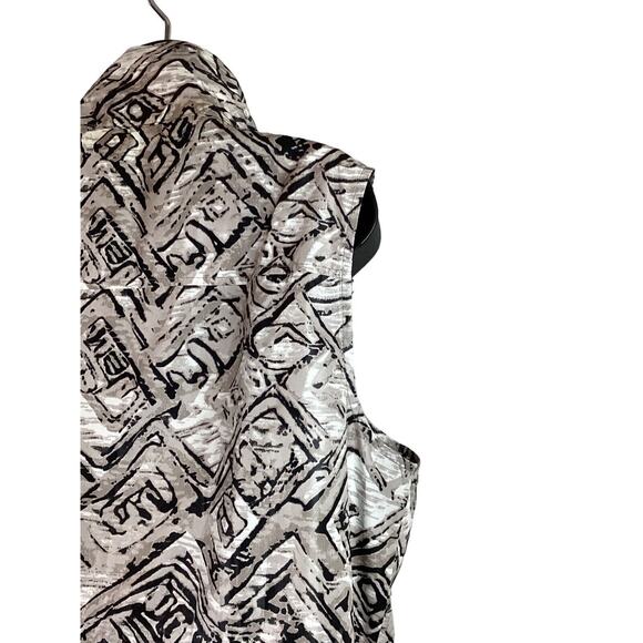 Weekends By Chicos Argyle Diamond Tan Lightweight Vest Cinch Waist Size 2 Large - Picture 8 of 10